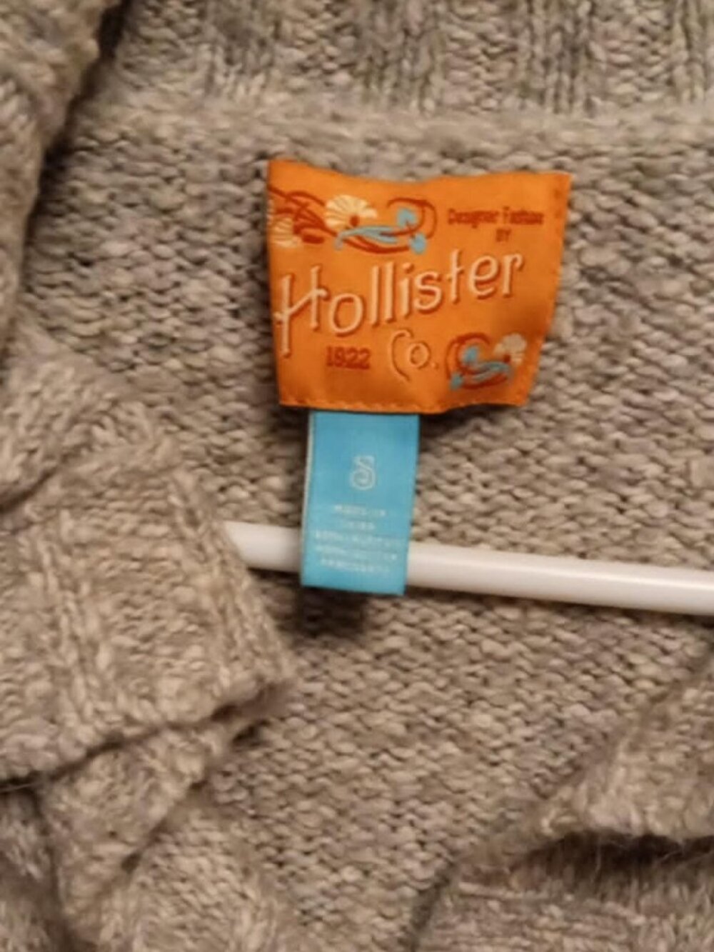 hollister vintage y2k snap up sweater small grey - Picture 3 of 3